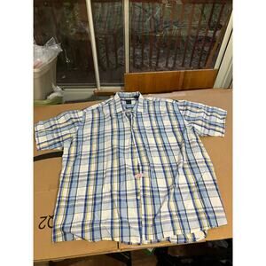 Kani Gold‎ 3XL Plaid Button Down, Oversized Plaid Shirt, Classic Plaid Shirt